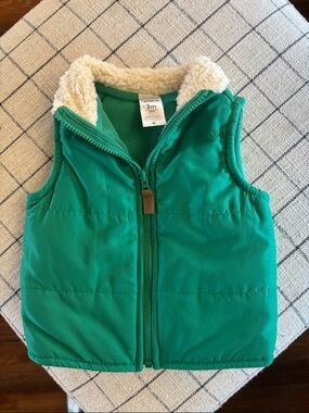 Carter's Emerald Green Sherpa-Lined Baby Puffer Vest